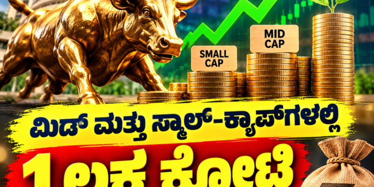 ಮಿಡ್‌ ಮತ್ತು ಸ್ಮಾಲ್‌-ಕ್ಯಾಪ್‌ಗಳಲ್ಲಿ 1 ಲಕ್ಷ ಕೋಟಿ ಭಾರಿ ಹೂಡಿಕೆ!